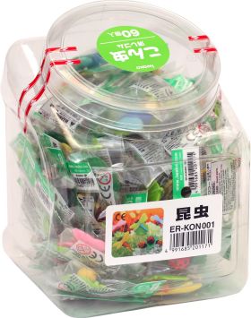 Insecten assortiment, prachtige gommetjes uit Japan per 60 stuks in display