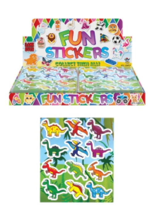 Dino sticker vel 10cm x 10 cm 120 vel per doos
