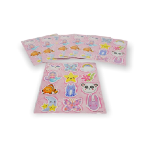 Schattige sticker vellen 12 stickers /vel 10 x 11cm 120 vellen/doos