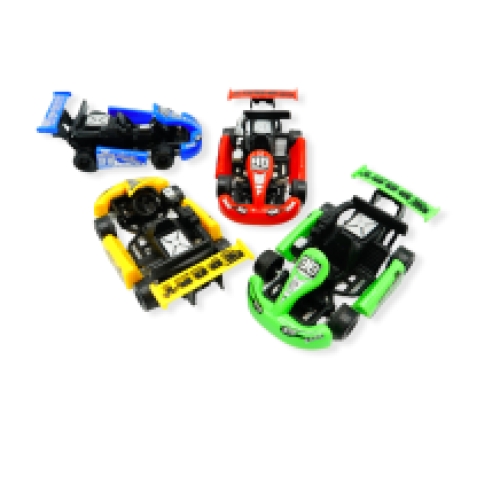 Cart met motor 10 cm 4 kleuren  24 stuks in doos