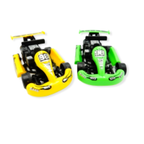 Cart met motor 10 cm 4 kleuren  24 stuks in doos