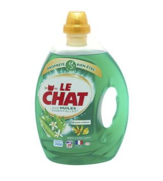 Le Chat détergent liquide 1,95L/39sc huiles essentielles