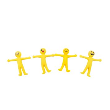 Stretchy smiley men per 100 stuks 7 soorten