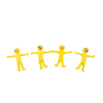 Stretchy smiley men per 100 stuks 7 soorten