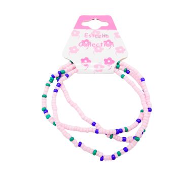 Set de 3 bracelets sur carte par 50 pièces