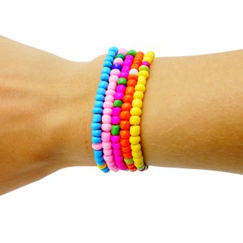 Bracelet couleur de verre 100 pcs