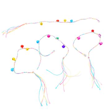Bracelet composé de cordes et de cloches de couleurs vives par 100 pièces