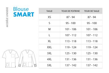 Tunique Unisex Quick Smart sans repassage manches longues White