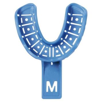 Premium Plus Porte-empreintes jetables perforés dentaires mâchoire supérieure - 4 /M 10pcs