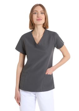 Tuniek Quick Power voor dames in microfiber strijkvrij Donkergrijs