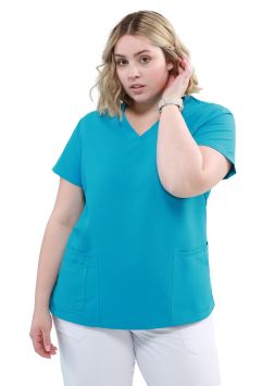 Tuniek Quick Power voor dames in microfiber strijkvrij Turquoise