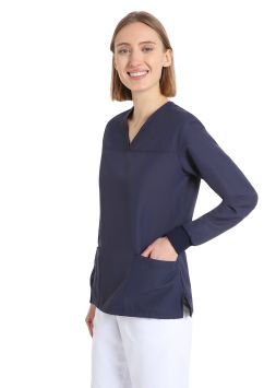 Tunique pour Dames Quick Power manches longues sans repassage Dark Blue