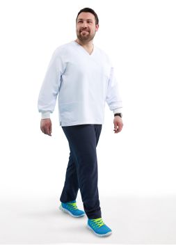 Tunique Unisex Quick Smart sans repassage manches longues White