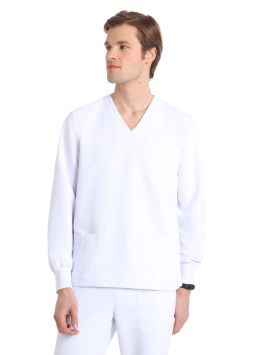 Tunique Unisex Quick Smart sans repassage manches longues White