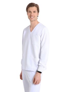 Tunique Unisex Quick Smart sans repassage manches longues White