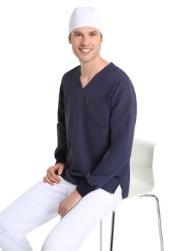 Tunique Unisex Quick Smart sans repassage manches longues Dark Blue