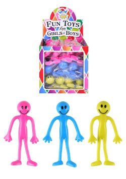 Bendy People avec Smiley Faces 13cm 3 sortes 36pcs/boîte