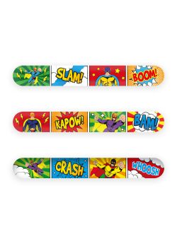 Klaparmbandje Superhelden 6 soorten per 120 st PROMOPACK