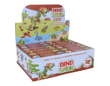 Blocs de construction Dinosaures 12 types/présentoir
