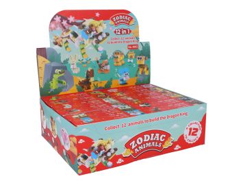 Horoscope Chinois animaux en blocs de construction 12 sortes 12pcs/display