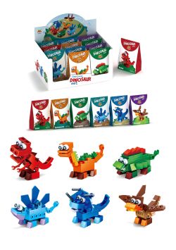 Jeu de construction Dinosaures avec cubes 6 espèces par 12 pièces