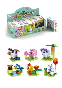 Jeu de construction d'animaux de la ferme 6 différentes espèces par 12pcs