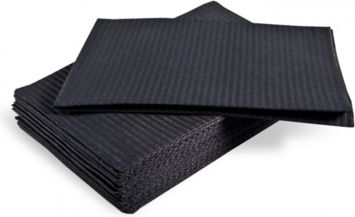 PLUSS Dental Towels 3 laags met PE folie 33 x45 cm 500 st zwart